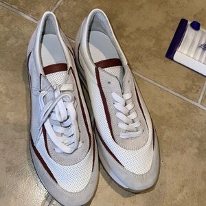 Stylish White and Red Women's Sneakers